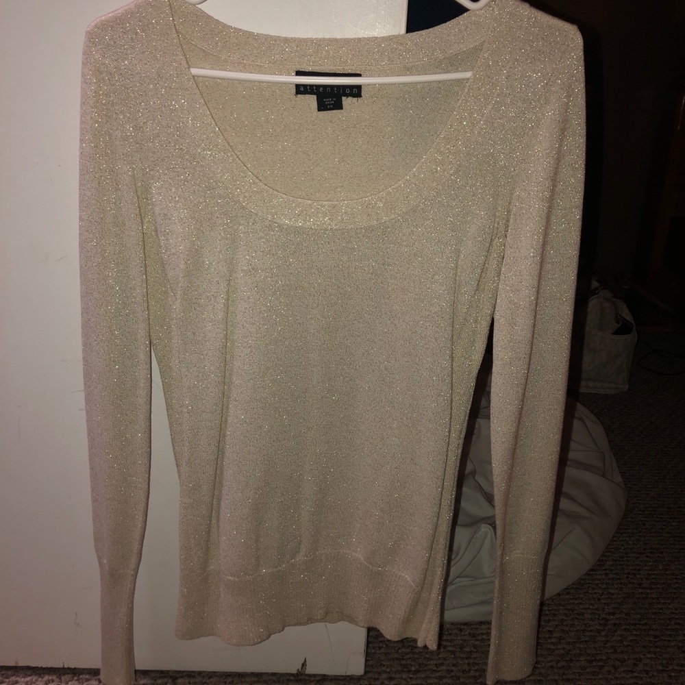 Pretty sparkly cream colored blouse